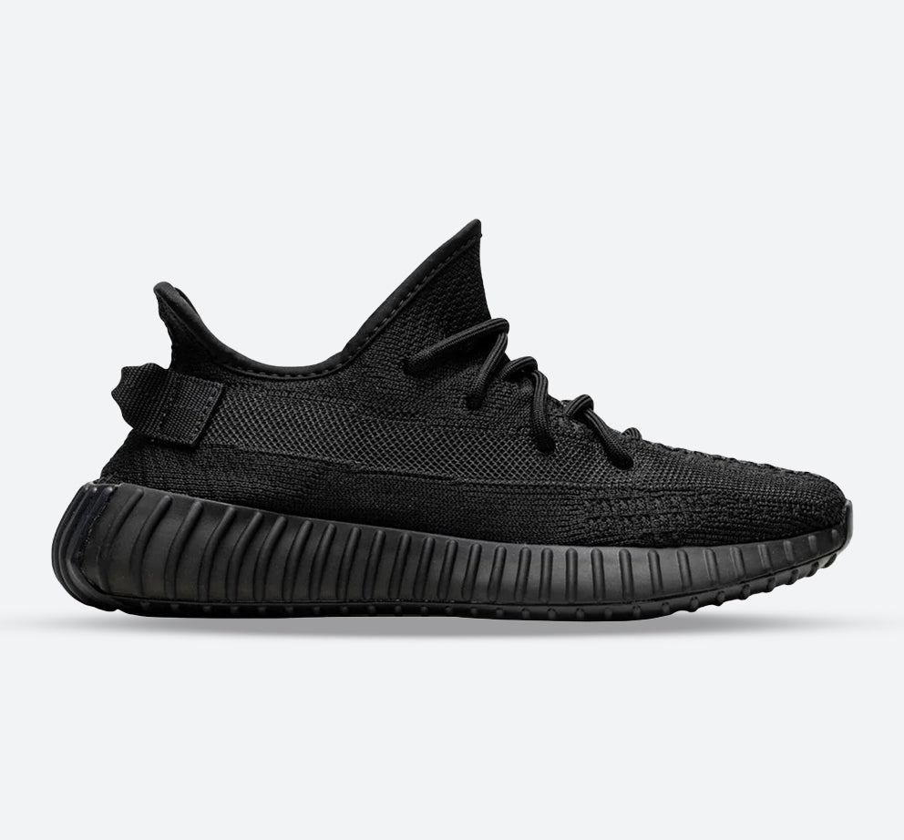 Men's Wide Fit Adidas Yeezy Boost 350 V2 Onyx Walking Trainers in Black - Image 1