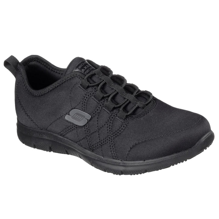 Women's Wide Fit Skechers 77211EC Ghenter Srelt Occupational Trainers in Black - Image 1