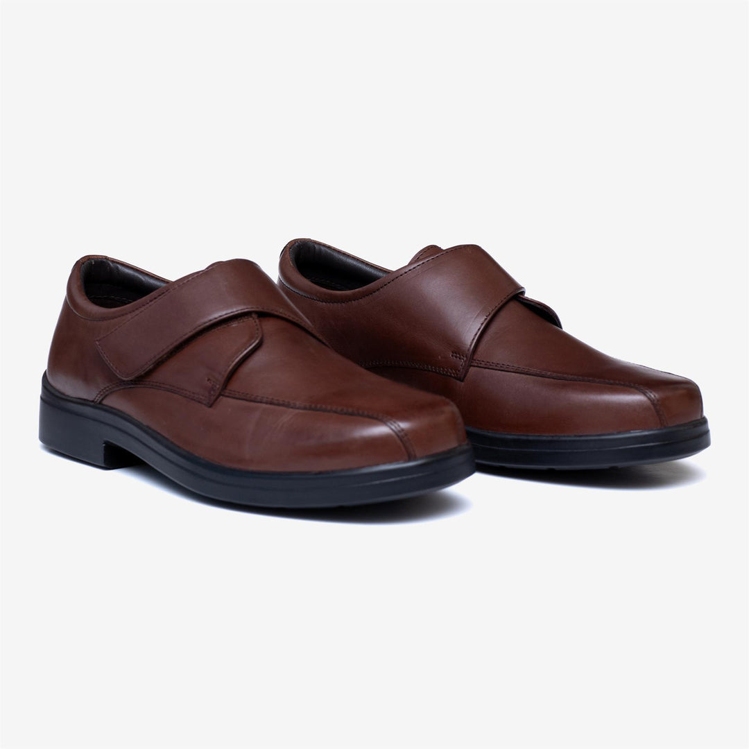 Mens Wide Fit Tredd Well Peter Velcro Shoes - Dark Brown in Dark Brown - Image 8