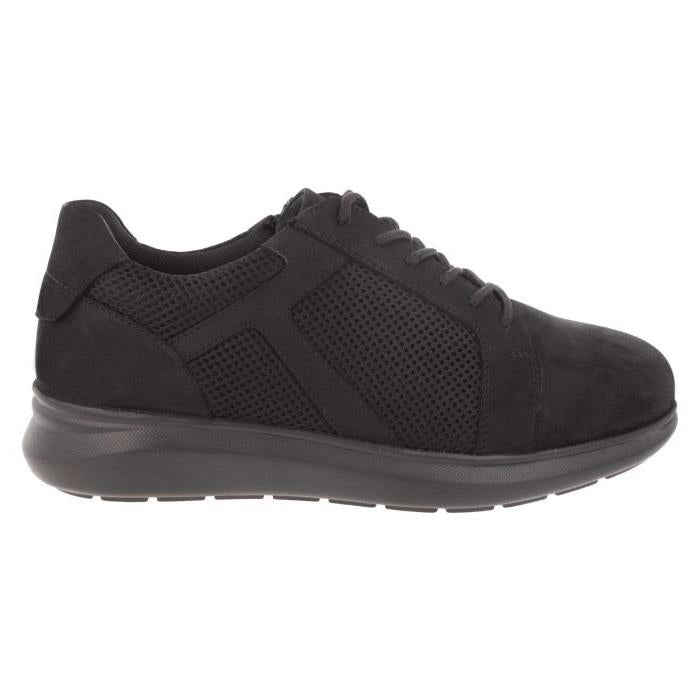 Men's Wide Fit DB Samuel Zip/Lace Up Trainers in Black Leather / Black Mesh - Image 1