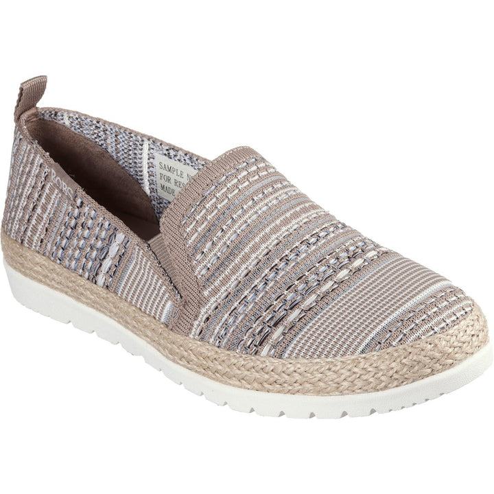 Women's Wide Fit Skechers 113982 Bobs Flexpadrille 3.0 Island Muse Espadrille Slippers in Black/Multi - Image 1