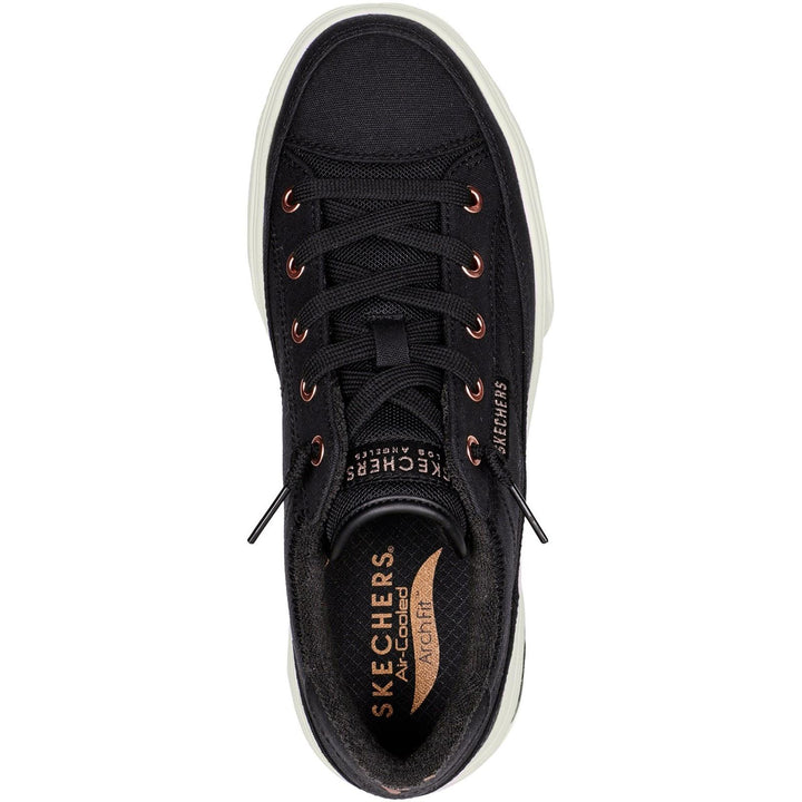 Women's Wide Fit Skechers 177190W Arch Fit Arcade Meet Ya There Shoes - Black in Black - Image 1