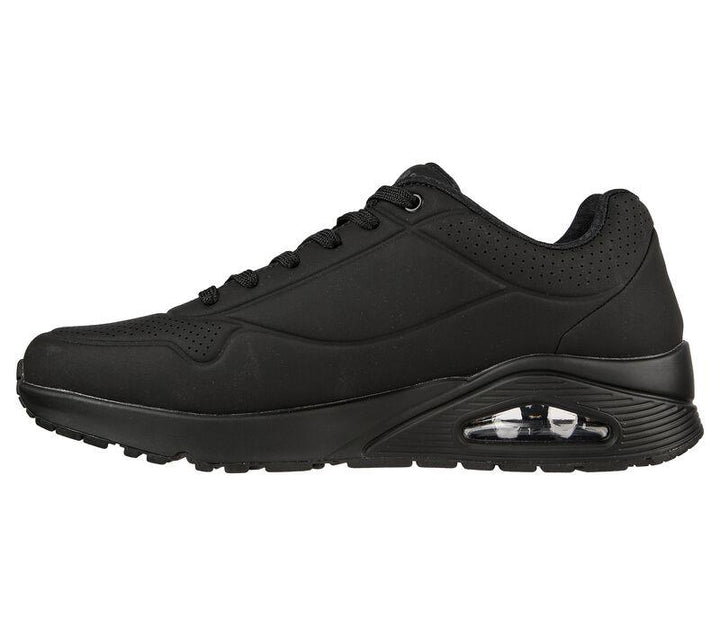 Men's Wide Fit Skechers 52458 Uno - Stand On Air Walking Trainers in Black - Image 1