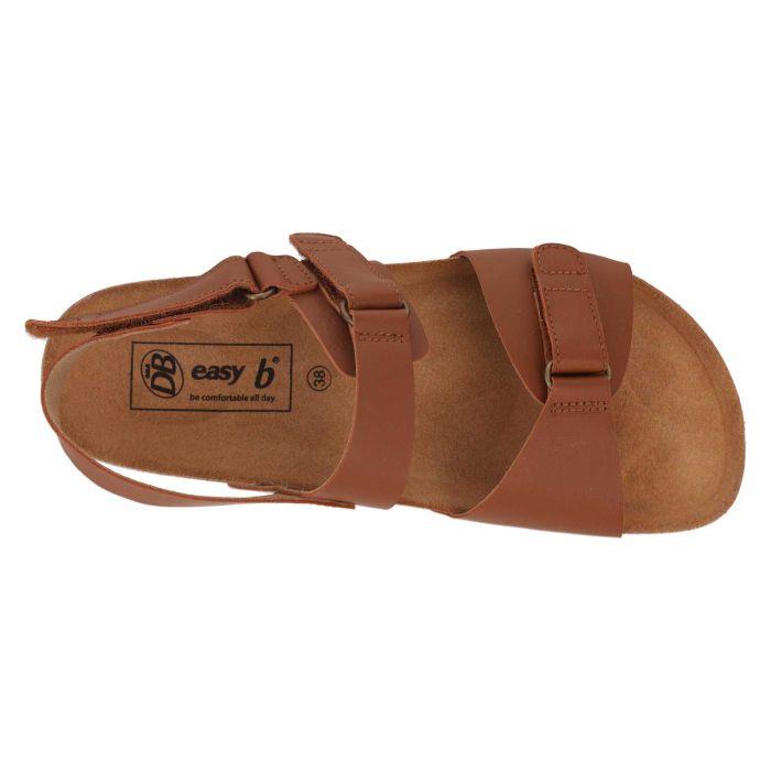 Women's Wide Fit DB Nettle Sandals in Tan Leather - Image 1