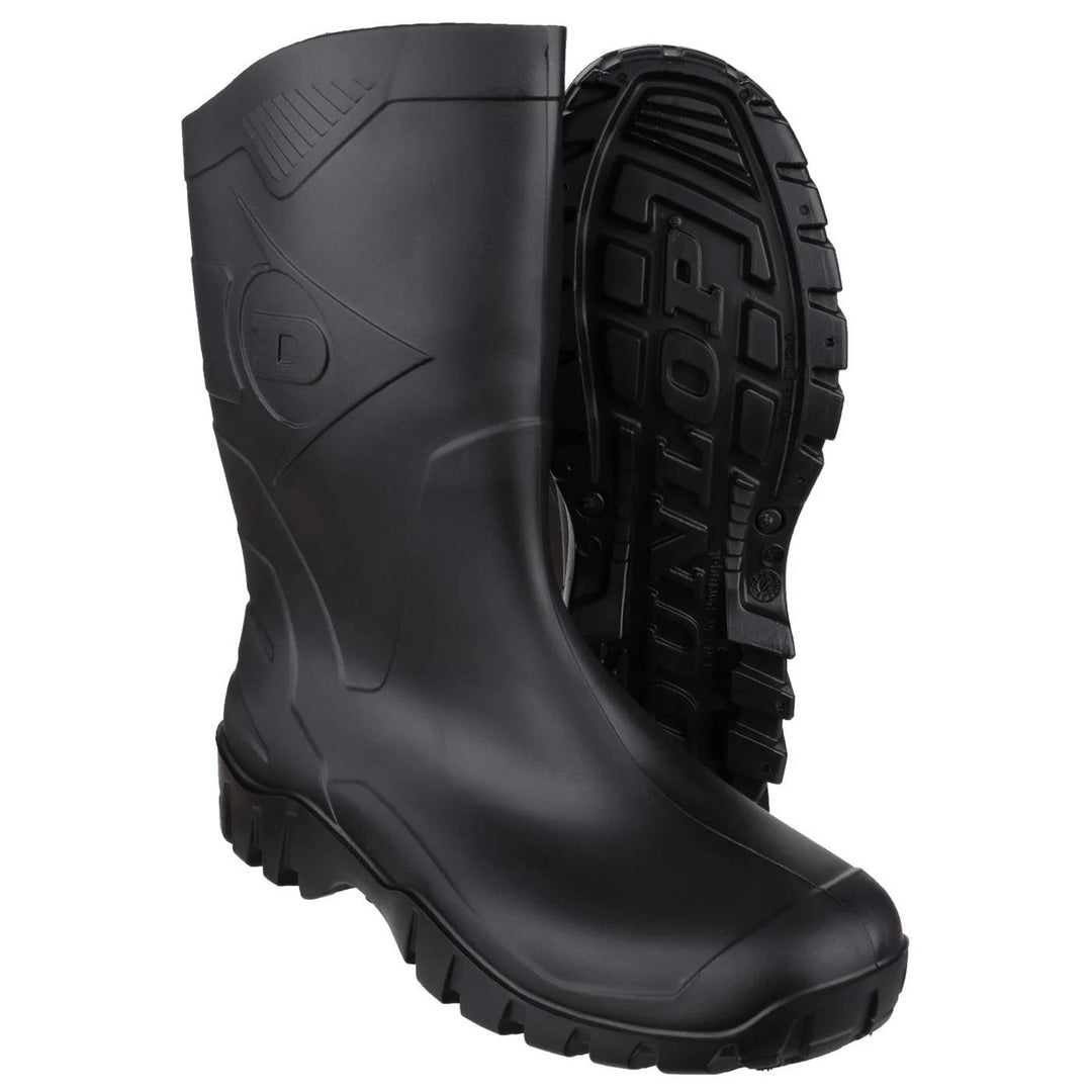 Men's Wide Fit Dunlop Dee Calf Length Wellington Boots W116A in Black - Image 5