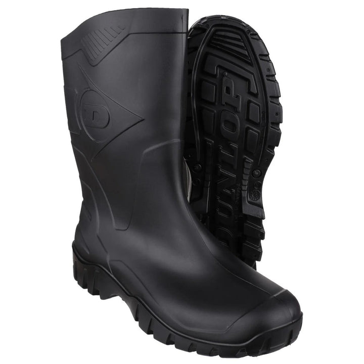 Men's Wide Fit Dunlop Dee Calf Length Wellington Boots W116A in Black - Image 1