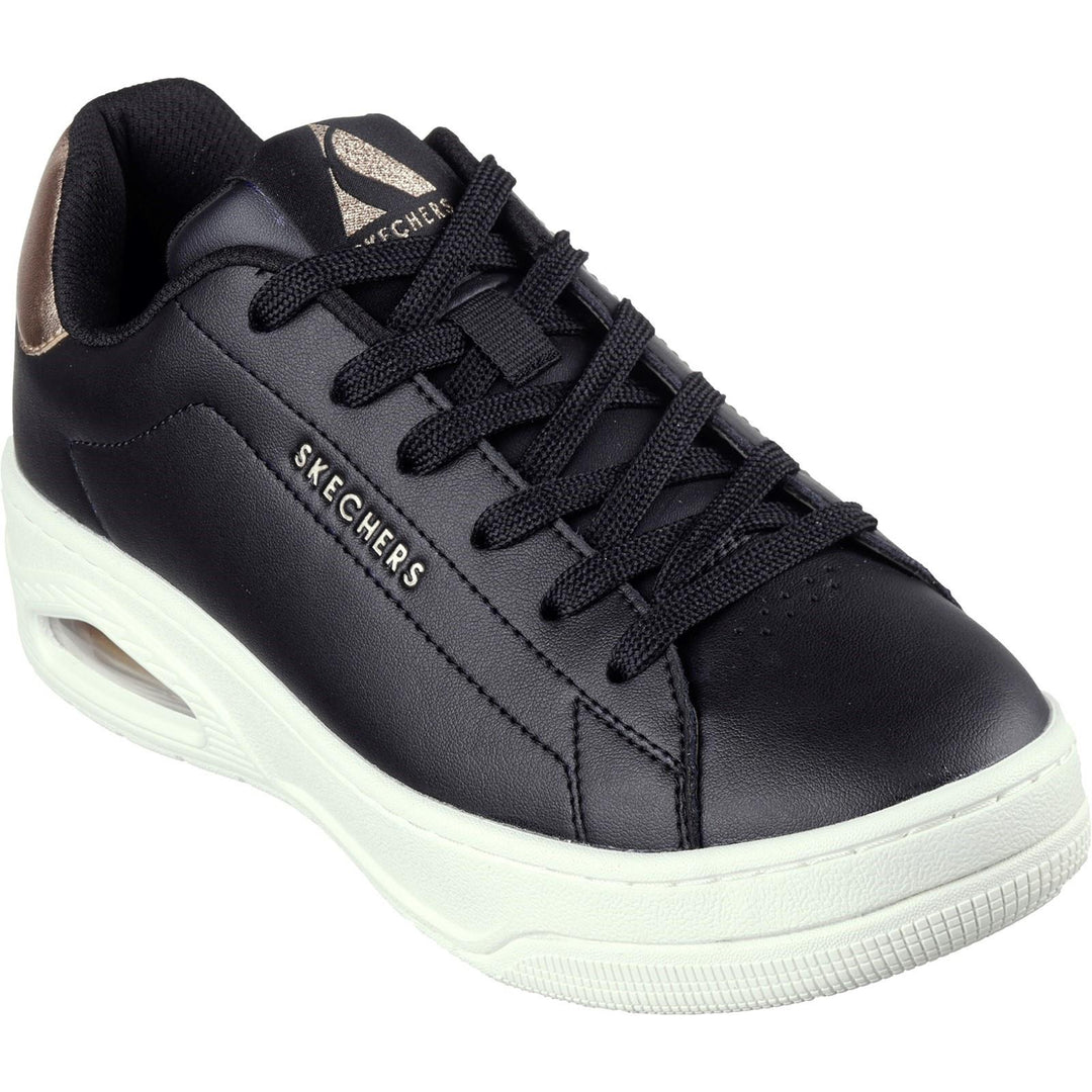 Women's Wide Fit Skechers 177700 Uno Court Courted Air Trainers in Black - Image 3