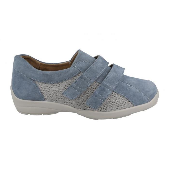Women's Wide Fit DB Hummingbird Shoes in Blue Suede - Image 2