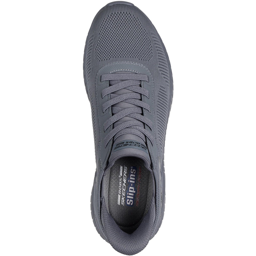 Men's Wide Fit Skechers Slip-ins 118312 Bobs Sport Squad Chaos Solid Step Trainers in Dark Grey - Image 10