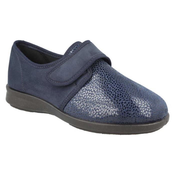 Women's Wide Fit DB Vanilla Shoes/Slipper in Black Stretch Textile - Image 6