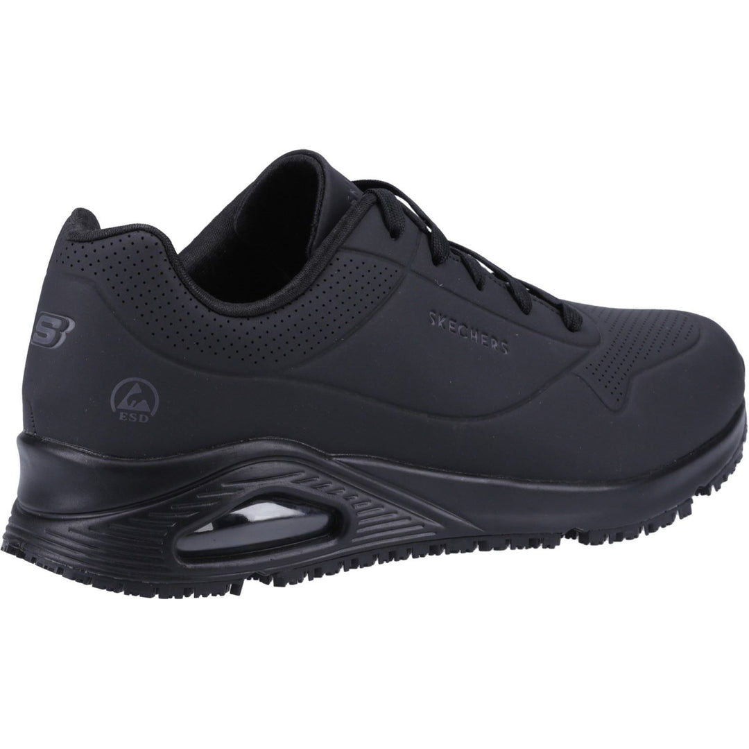Women's Wide Fit Skechers 108021EC Uno Sr Trainers in Black - Image 4