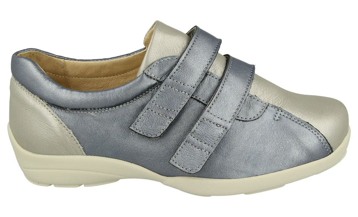 Women's Wide Fit DB Bullfinch Shoes in Black Leather - Image 1