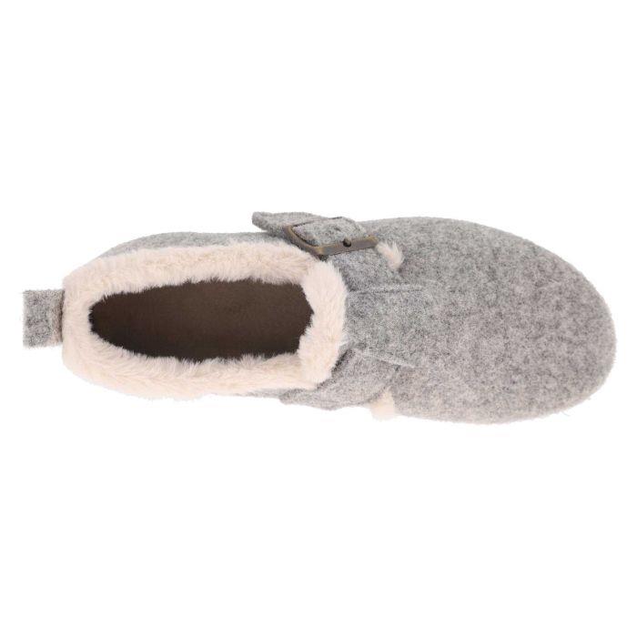 Women's Wide Fit DB Gracie Buckle Slippers in Navy Felt - Image 1