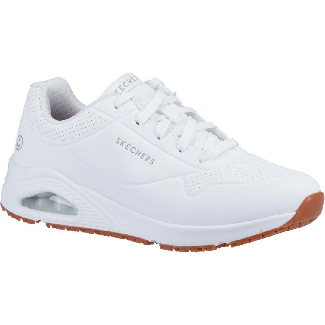 Men's Wide Fit Skechers 200054EC Uno SR Trainers - White in White - Image 3