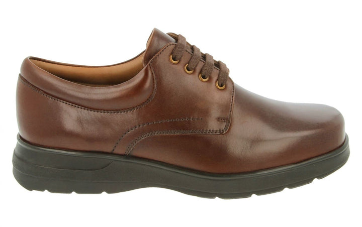 Mens Wide Fit DB Bob Lace Up Luxury Shoes in Black Leather - Image 1