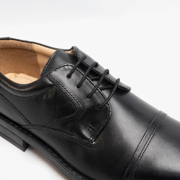 Men's Wide Fit Roamers M247A Shoes in Black Leather - Image 1