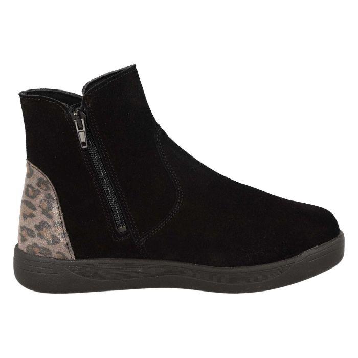 Women's Wide Fit DB Delphine Boots in Black Leather - Image 1