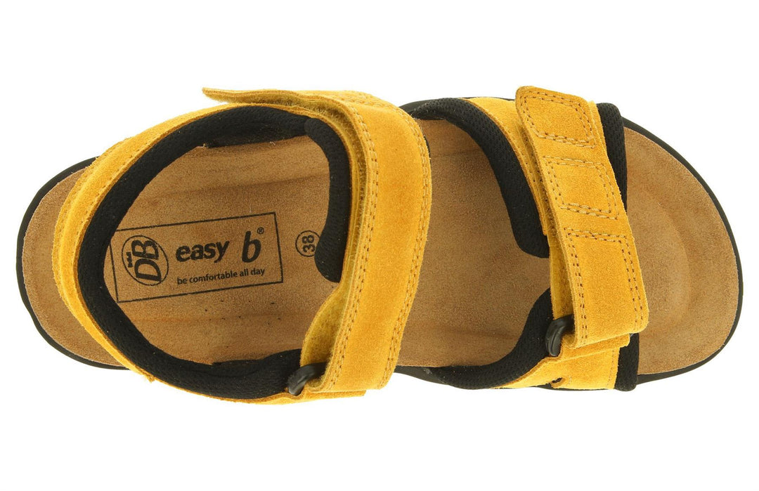 Womens Wide Fit DB Peel Sandals in Navy Suede - Image 8