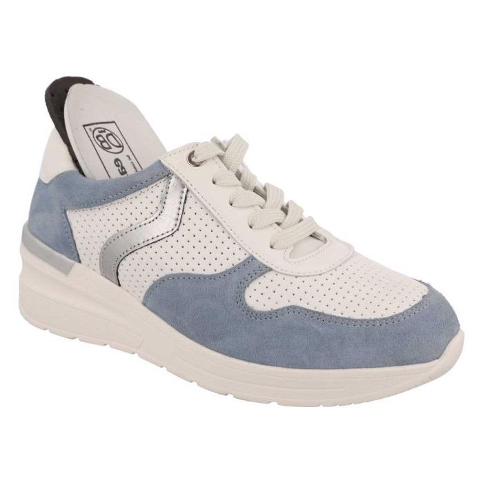 Women's Wide Fit DB Speedwell Trainers in White Leather / Black Suede - Image 1
