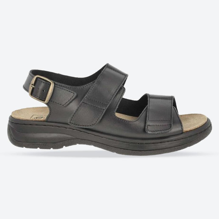 Men's Wide Fit DB Alfie Sandals in Black Leather - Image 1
