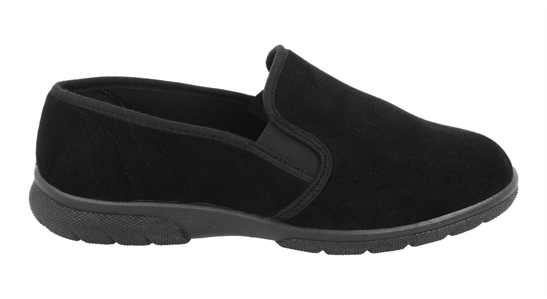 Men's Wide Fit DB Enzo Shoes in Black stretch - Image 2