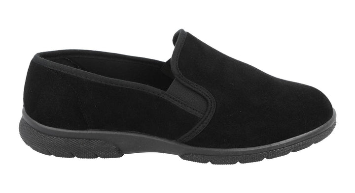 Men's Wide Fit DB Enzo Shoes in Black stretch - Image 1