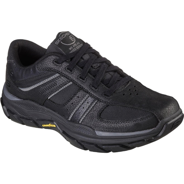 Men's Wide Fit Skechers 204330 Respected Lace Up Trainers in Black - Image 1