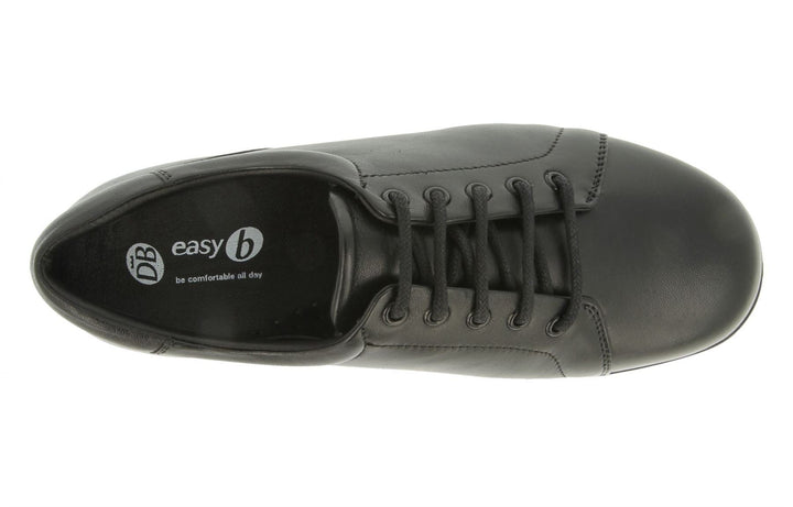 Womens Wide Fit DB Bracken Shoes in Black Leather - Image 1