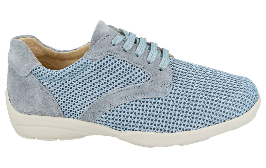 Womens Wide Fit DB Lexi Canvas in Sky Blue / Mesh - Image 2