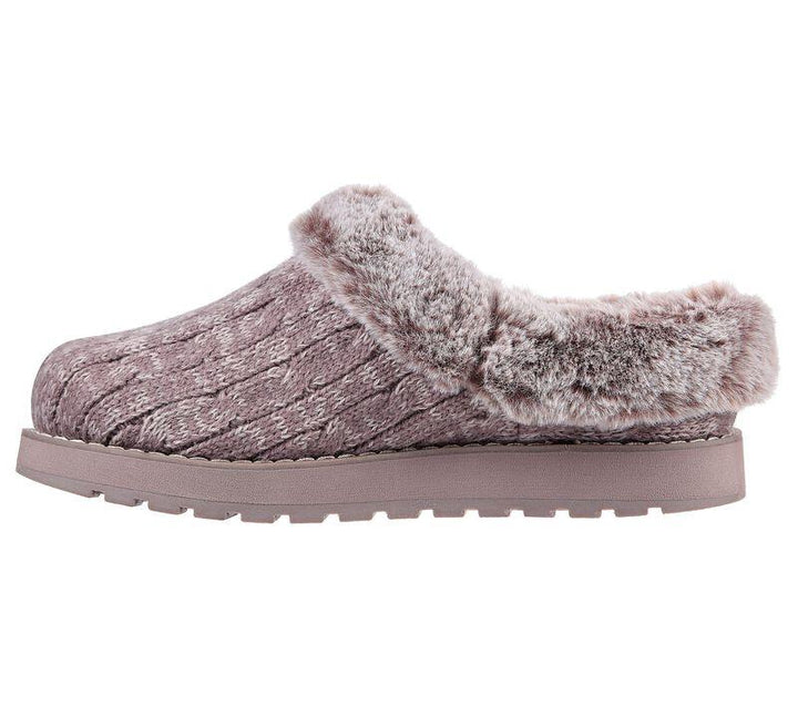 Womens Wide Fit Skechers Keepsakes Ice Angel Mule Slippers - Mauve in Mauve - Image 1