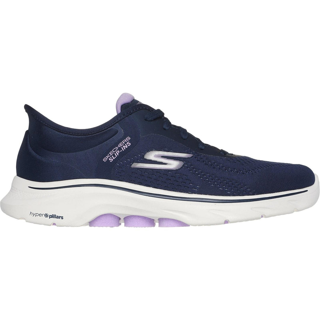 Women's Wide Fit Skechers 125233 Slip-ins Go Walk 7 Valin Trainers in Black - Image 8