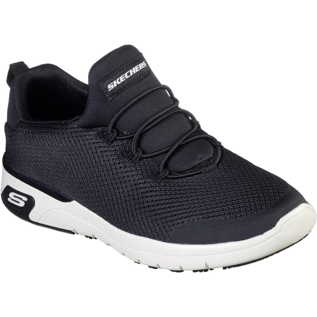 Women's Wide Fit Skechers 77281EC Marsing Waiola SR Safety Trainers - Black/White in Black/White - Image 3