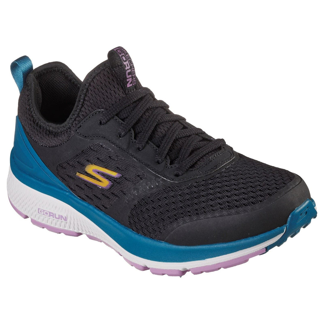 Women's Wide Fit Skechers 128276 Go Run Consistent Vivid Trainers - Black in Black - Image 3