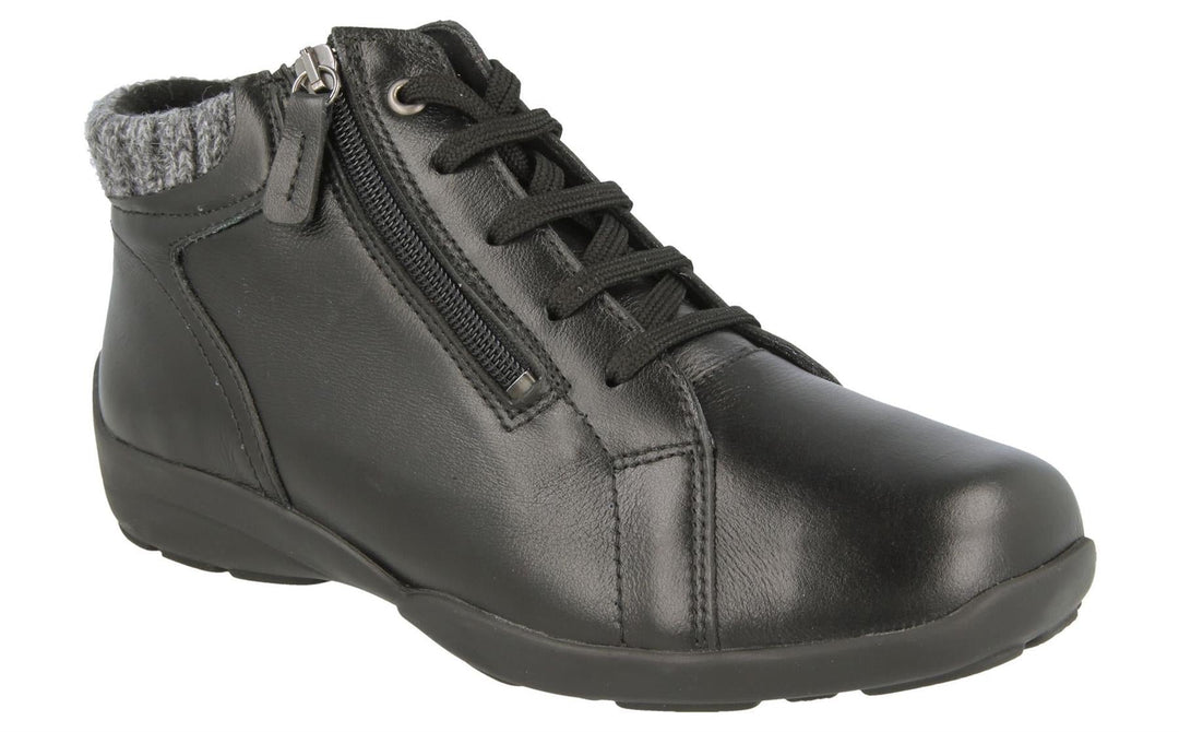 Womens Wide Fit DB Andes Boots in Black - Image 3