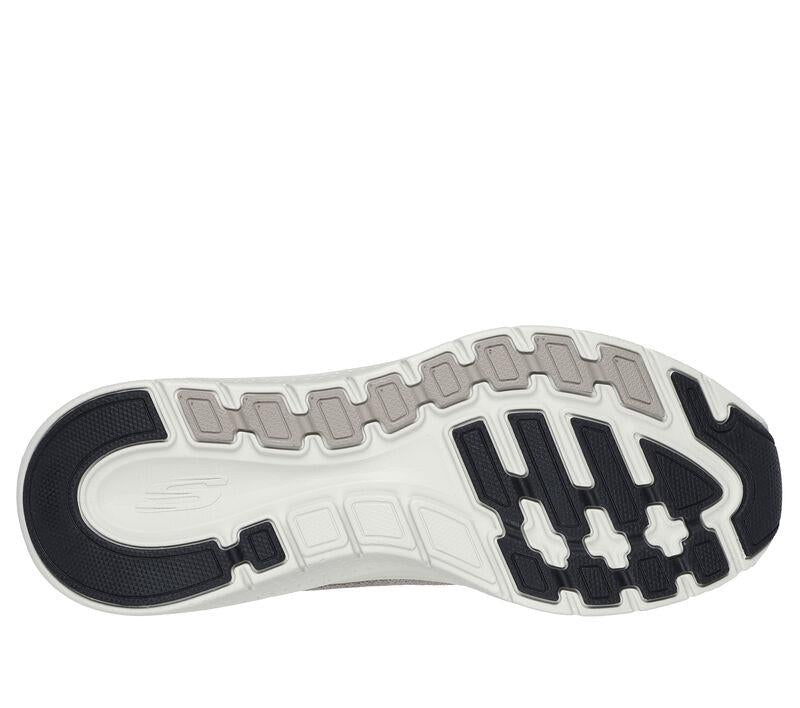 Men's Wide Fit Skechers 232701 Arch Fit 2.0 Road Wave Walking Trainers in Taupe/Orange - Image 6