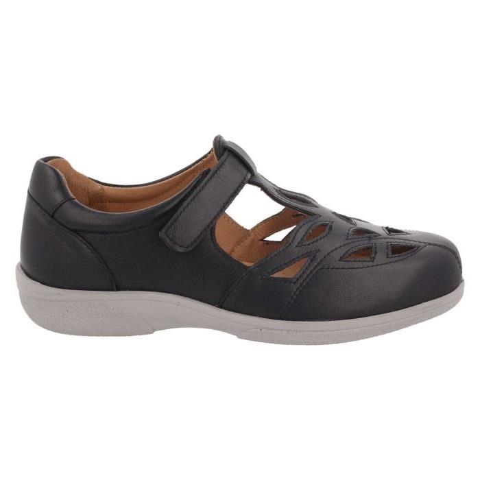 Women's Wide Fit DB Ayla Shoes in Navy Leather - Image 2