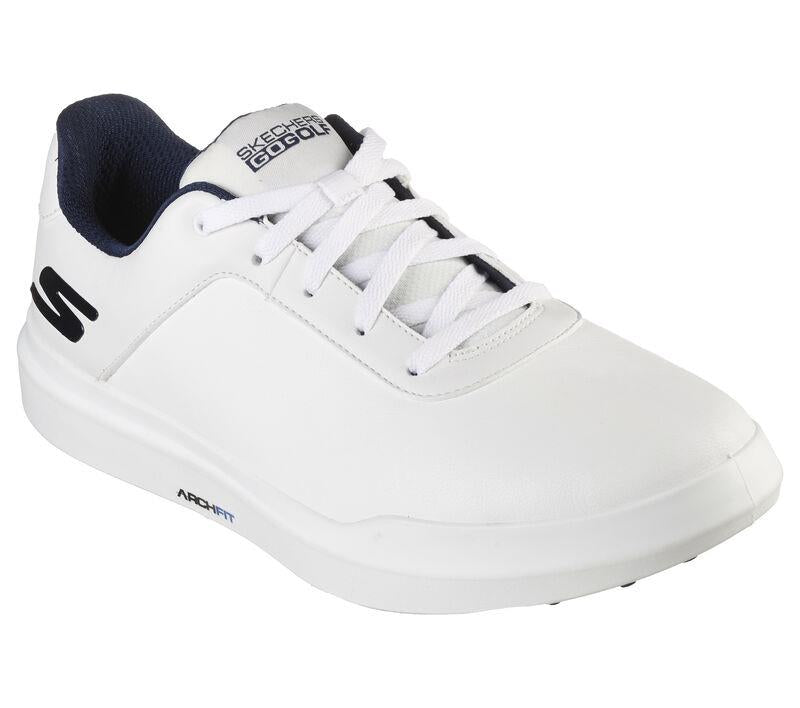 Men's Wide Fit Skechers 214037 Go Golf Drive 5 Trainers in White/Navy - Image 3