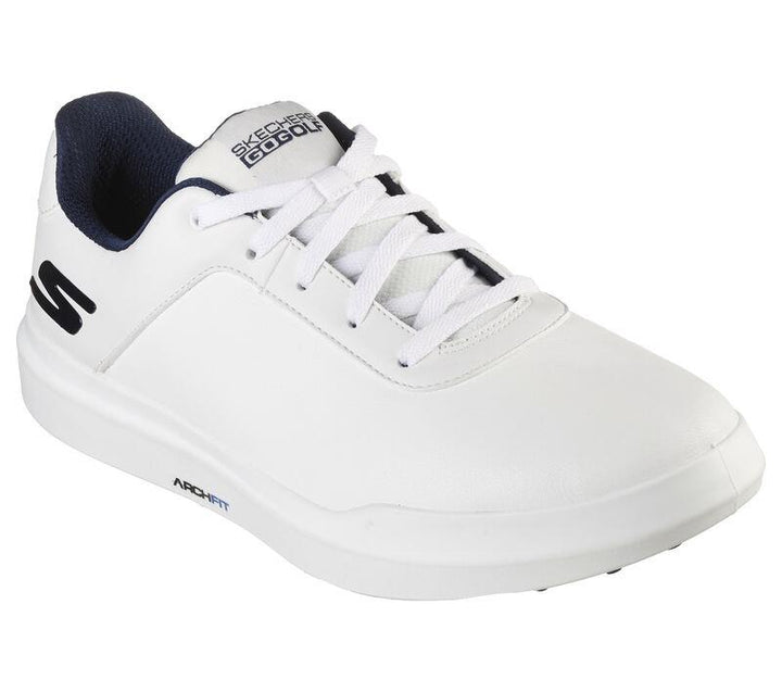 Men's Wide Fit Skechers 214037 Go Golf Drive 5 Trainers in White/Navy - Image 1
