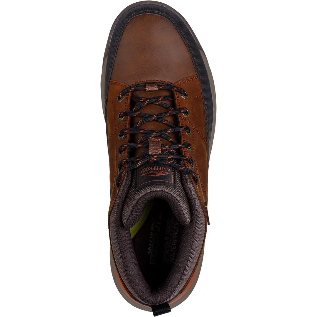 Men's Wide Fit Skechers 210900W Cambert Bruin Boots in Dark Brown - Image 5
