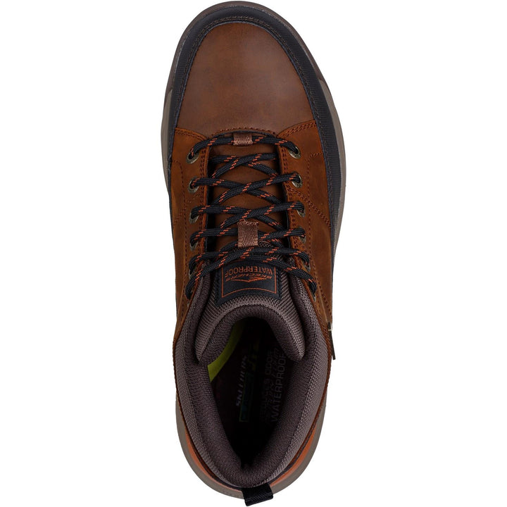 Men's Wide Fit Skechers 210900W Cambert Bruin Boots in Dark Brown - Image 1