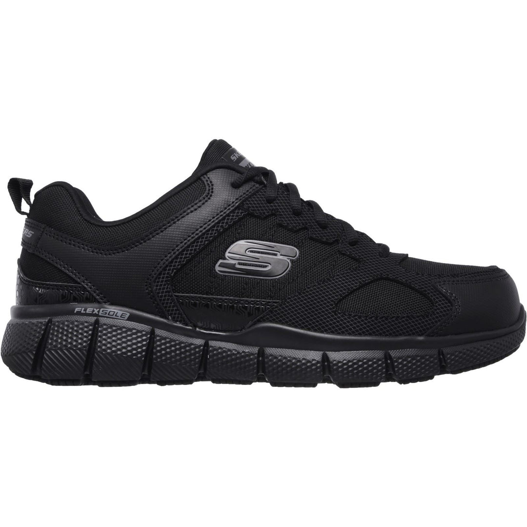 Men's Wide Fit Skechers 77152EC Telphin Sanphet Slip Resistant Trainers in Black - Image 2