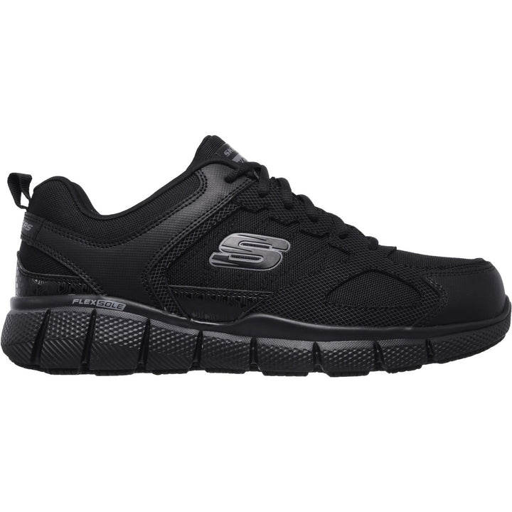 Men's Wide Fit Skechers 77152EC Telphin Sanphet Slip Resistant Trainers in Black - Image 1