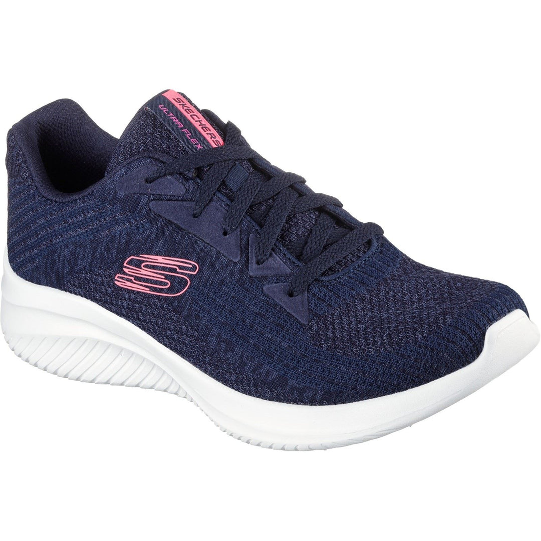 Women's Wide Fit Skechers 149705 Ultra Flex 3.0 Best Time Trainers in Navy - Image 3