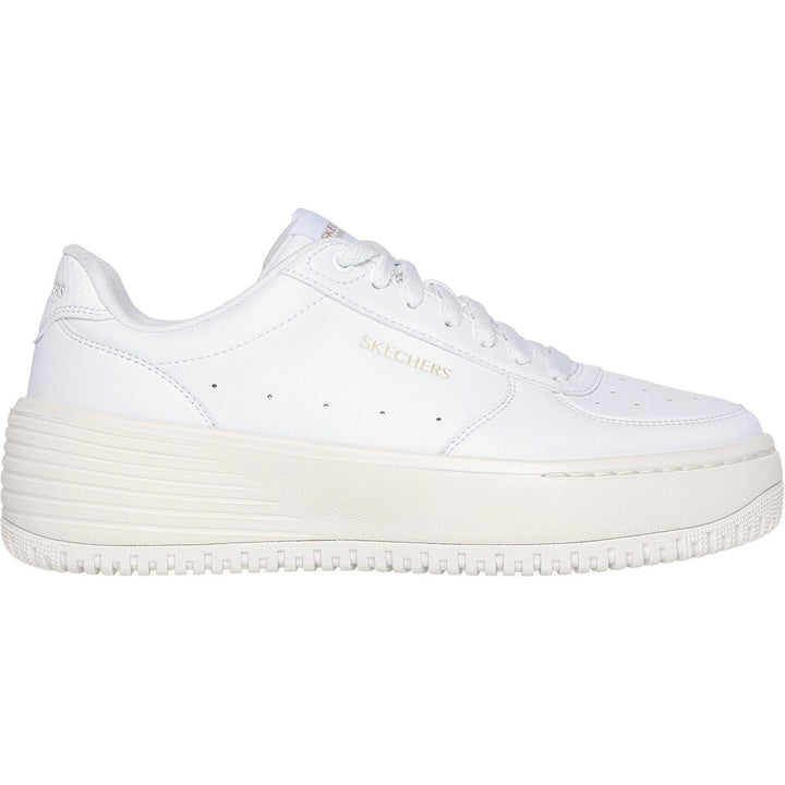 Women's Wide Fit Skechers 185110 Court Classics Grand 92 Be Lifted Trainers - White/Natural in White/Natural - Image 1