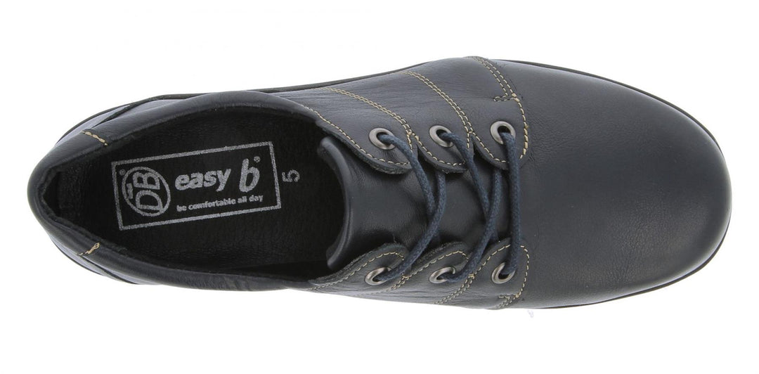 Womens Wide Fit DB Swan Shoes in Black Leather - Image 8