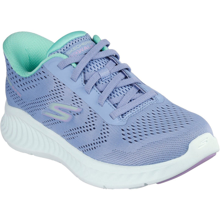 Women's Wide Fit Skechers 125643 Slip-ins Go Walk Now Khloe Trainers in Blue/Green - Image 1