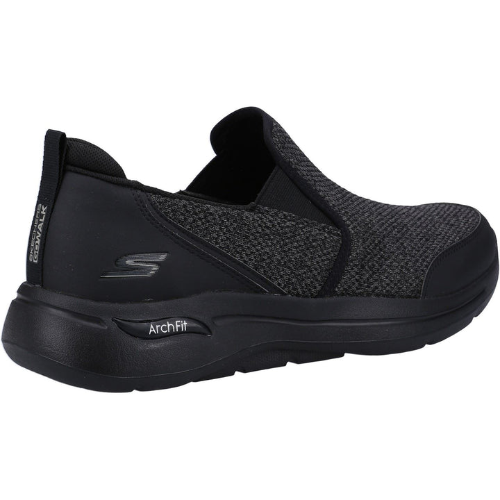Men's Wide Fit Skechers 216183 Go Walk Arch Fit Trainers in Black - Image 1