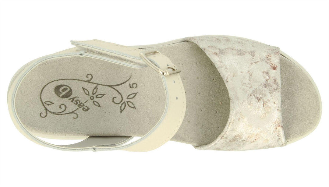 Womens Wide Fit DB Nightjar Sandals in Sky Blue Lea / Suede - Image 5