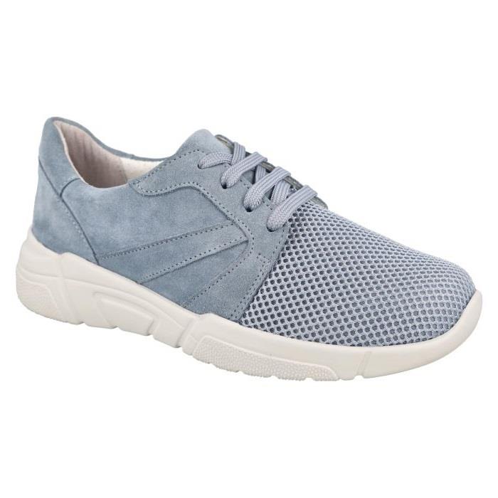 Women's Wide Fit DB Gabrielle Shoes in Blue Suede / Stretch - Image 1