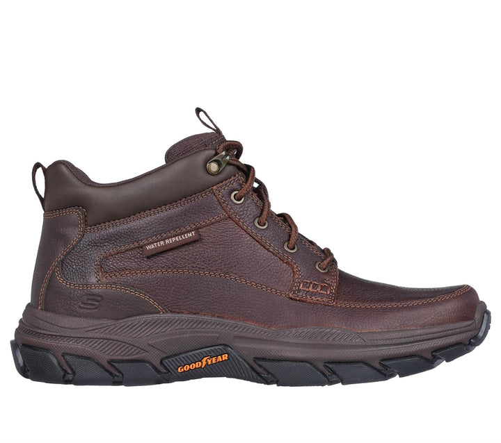Men's Wide Fit Skechers 204454 Respected Boswell Waterproof Boots in Red/Brown - Image 1